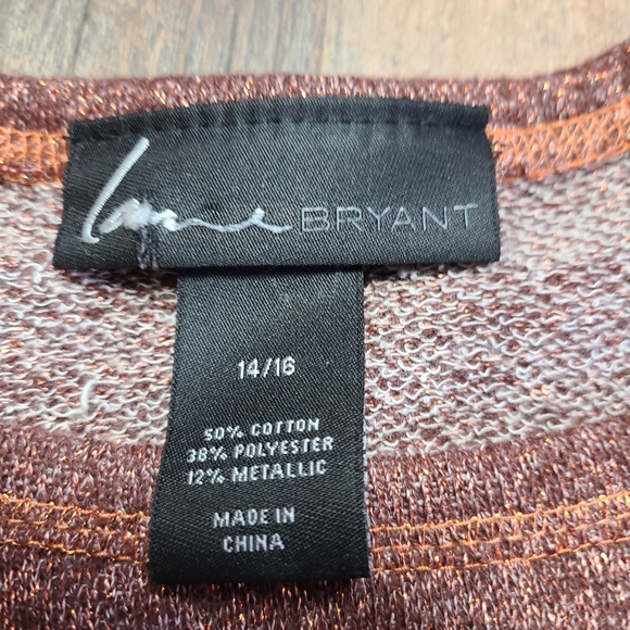 Lane Bryant Metallic 1/2 sleeve sweater sequined pocket plus size 14/16 - Picture 9 of 11